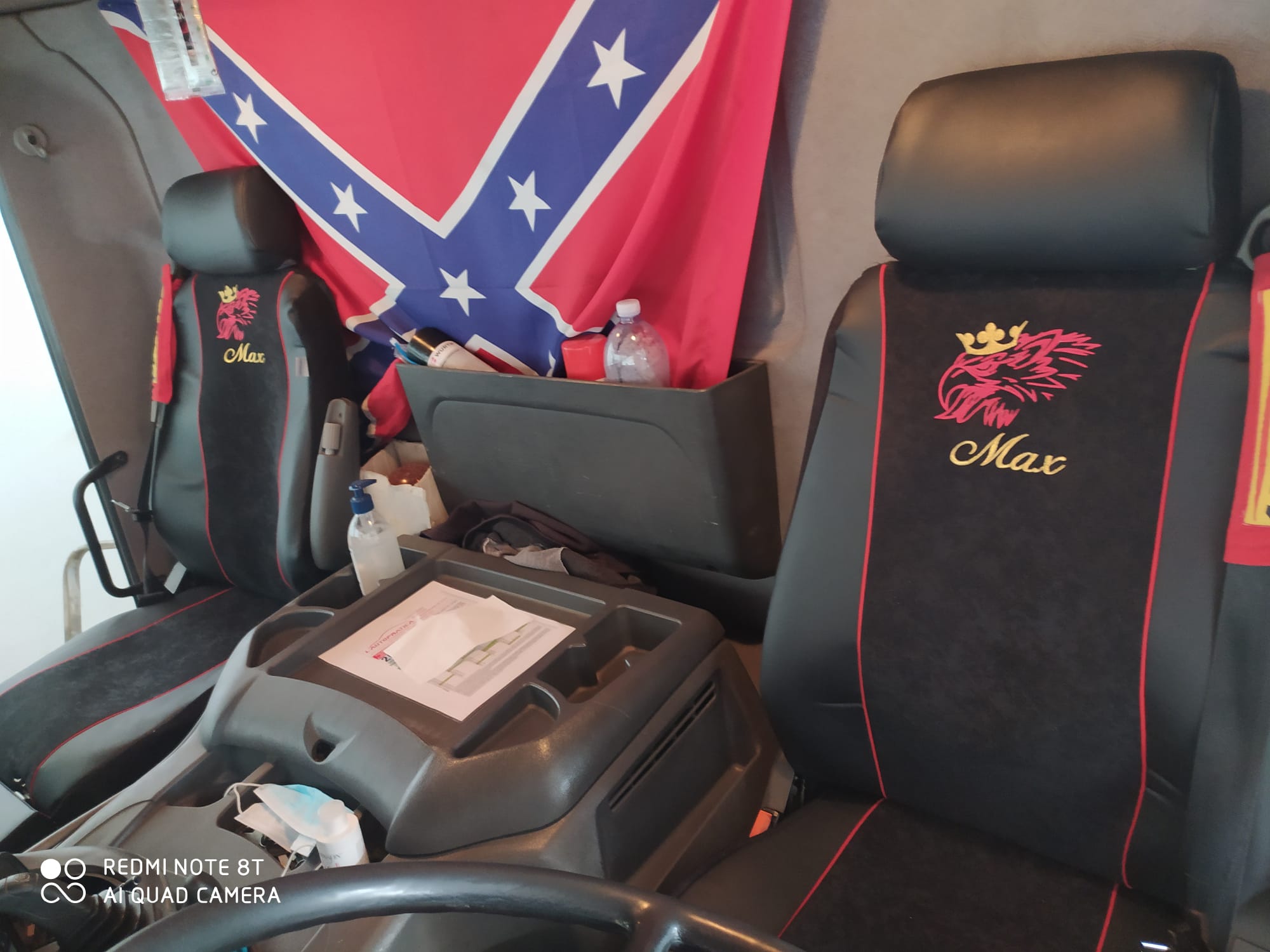Set Coprisedili + Tappetini Per Scania R Euro 6 In Ecopelle Nera - Confezione 1+1 - Guida A Sinistra